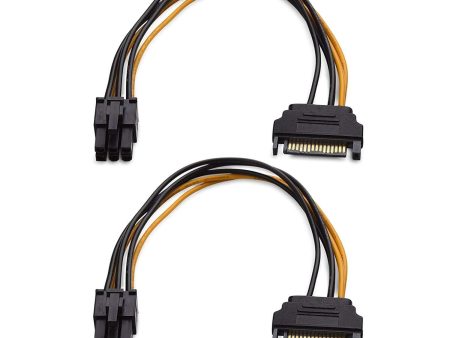 (2-Pack) 6 Pin PCIe to SATA Power Cable - 6 Inches Online Hot Sale