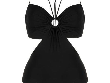 ONE-PIECE DRAPED SWIMSUIT WITH METAL RING on Sale