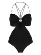 ONE-PIECE DRAPED SWIMSUIT WITH METAL RING on Sale