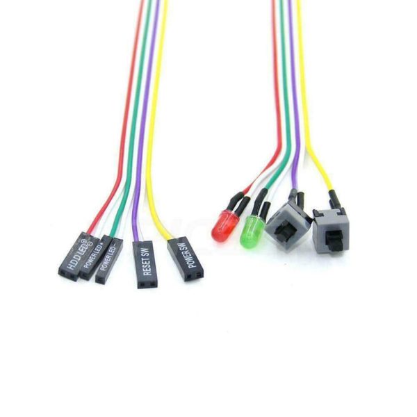 ATX PC Compute Motherboard Power Cable 2 On Off Reset LED Light R7B9 For Discount