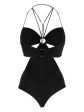 ONE-PIECE DRAPED SWIMSUIT WITH METAL RING on Sale