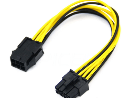 30mm 6pin to 6pin PCIe Pci-express Video Card Power Cable for GPU Yellow - Black Online now